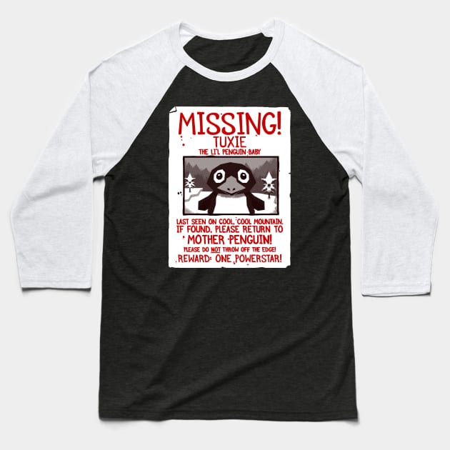 Missing Penguin! Baseball T-Shirt by blairjcampbell